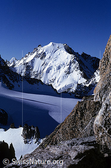 Foto: Blick von der Aiguille du Tour über den Glacier du Tour zur Auiguille d