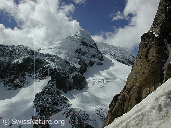Foto: Übergang Sattel Rote Sulz (Mättital / Blausee-Gebiet). Blick Richtung S auf das Hillehorn.