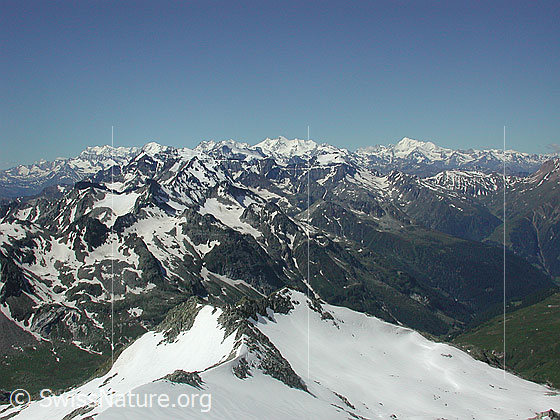 Foto: Blick vom Mittlenbärgpass Richtung W (Walliser Alpen)