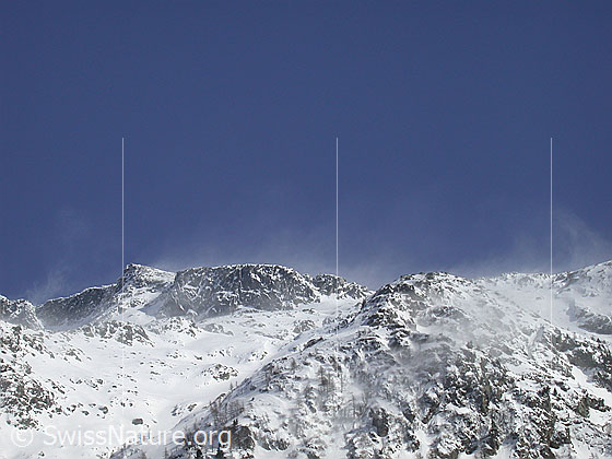 Foto: Schneeverfrachtung am Unter Schinhorn