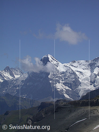 Foto: Eiger und Eigerjoch WNW (Hochebene Hogant).
