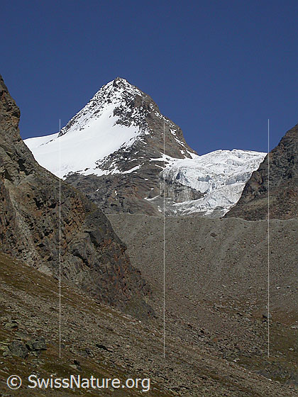 Foto: Fletschhorn und Fletschhorngletscher von SW (Kreuzboden)