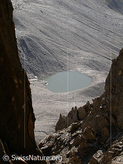 Foto: Gipfel 4. Turbechepf (Pt. 3118): Tiefblick zum Turbesee