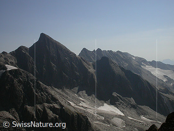 Foto: Gipfel 4. Turbechepf (Pt. 3118): Blick zu Turbhorn und Strahlgrät (E)