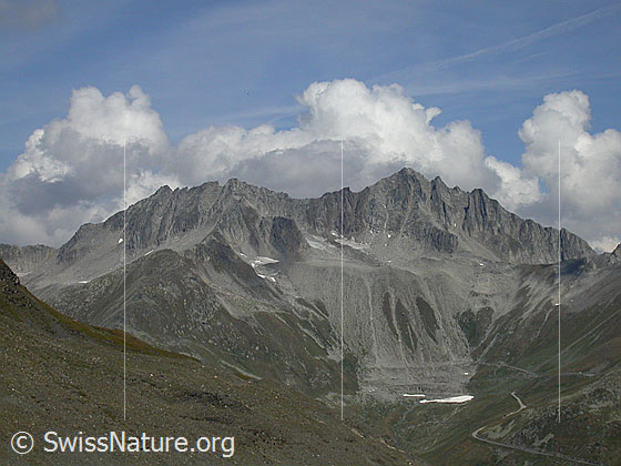 Foto: Mittaghorn und Pizzo Gallina von WSW.