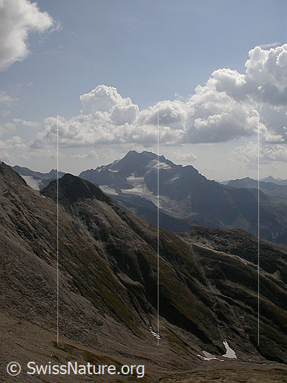 Foto: Blick vom Holzjihorn zum Ofenhorn.