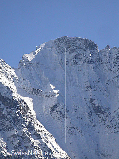 Foto: Grosshorn mit Nordwand von NNW (Mürren)