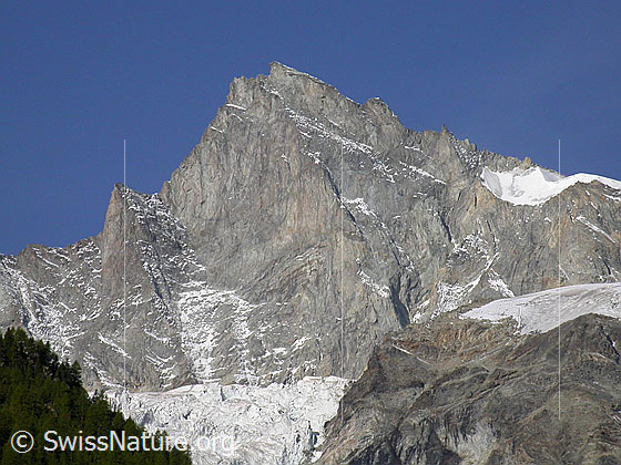 Foto: Zinalrothorn und Hohlichtgletscher von NE (Nähe Randa)