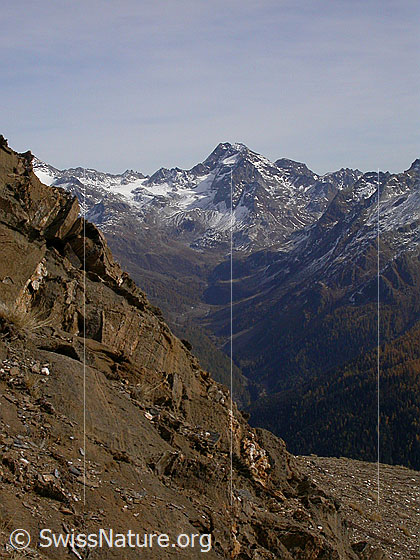 Foto: Blick vom Breithorn zum Ofenhorn.