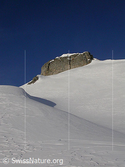Foto: Im Aufstieg zum Türstenhäuptli: Blick zum Gipfelfels.