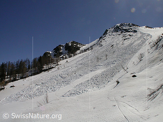 Foto: Unterhalb Mässersee: Nassschneerutsche.