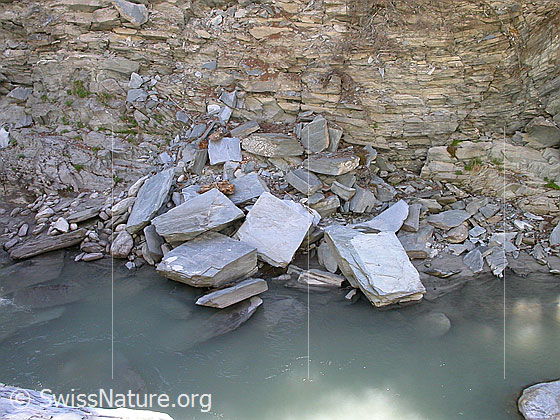 Foto: Kegel eines kleinen Felssturzes in der Binna.