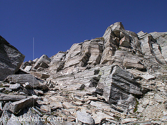 Foto: Interessante Gesteinsformationen am Frunthorn.