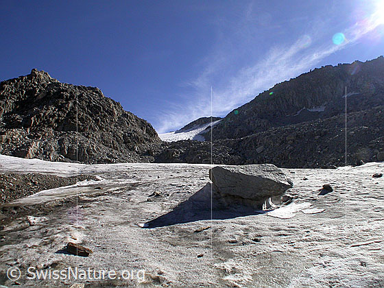 Photo: Glacier table on the glacier at Pt. 2763 in the Hohsandhorn area.
