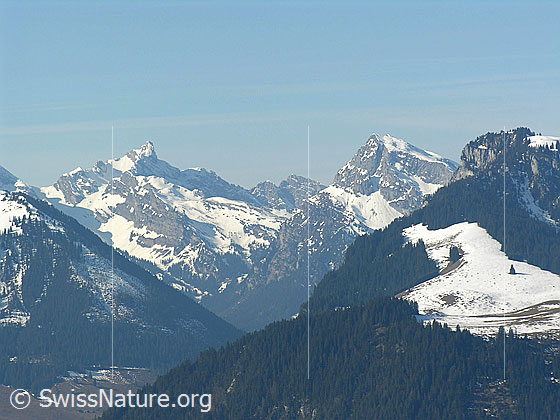 Foto: Blick von Chrindi ins Diemtigtal. Spillgerte, Seehore und Abendberg.