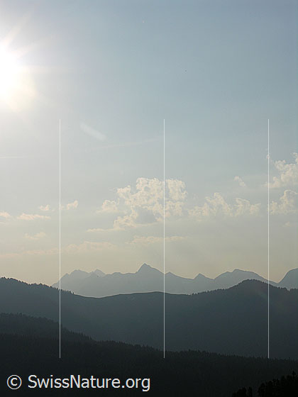 Foto: Im Aufstieg zu den Sieben Hengsten: Morgenstimmung mit den Konturen des Tannhorn