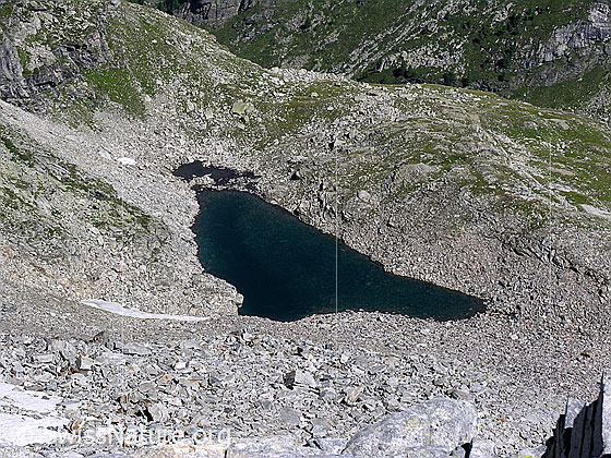 Foto: Blick vom Halbelfjoch beim Wannigletscher auf den Fleschsee.