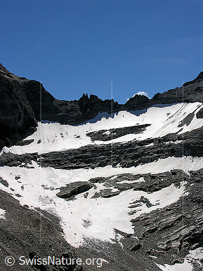 Foto: Wannigletscher mit Passo degli Ometti. Blick vom Halbelfjoch.