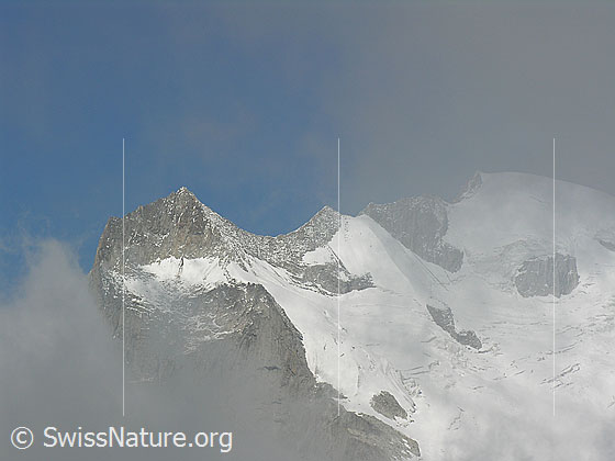 Foto: Blick vom Gipfel des Risihorns zum Klein Wannenhorn und Gross Wannenhorn.