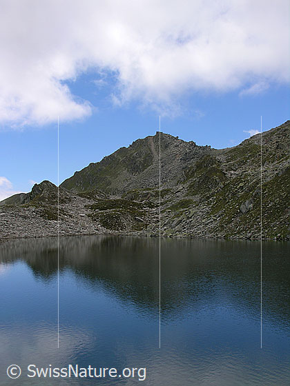 Foto: Spiegelung des Risihorns im Lengsee.