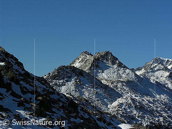 Foto: Im Abstieg vom Sidelhorn. Blick zum Gross Sidelhorn und Vorder Galmihorn.