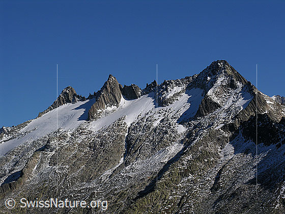 Foto: Im Abstieg vom Sidelhorn. Blick zu den Gärstenhörnern mit Gärstengletscher.