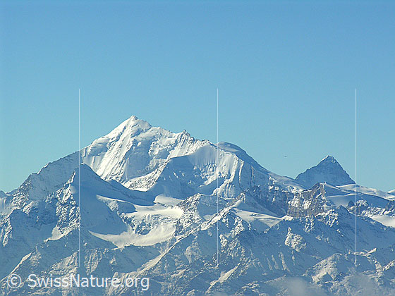 Foto: Brunegghorn, Weisshorn, Bishorn und Dent Blanche von NE (Sparrhorn)