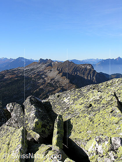 Foto: Blick vom Blockgrat des Trogenhorns auf die Sieben Hengste und den Sigriswilergrat.