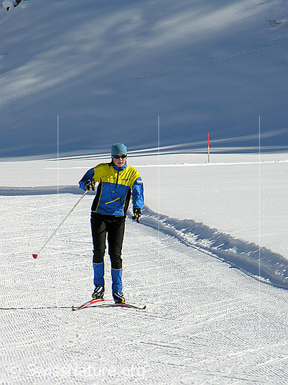 Foto: Langläuferin auf Gomerloipe.