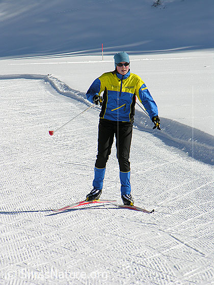 Foto: Langläuferin auf Gomerloipe.