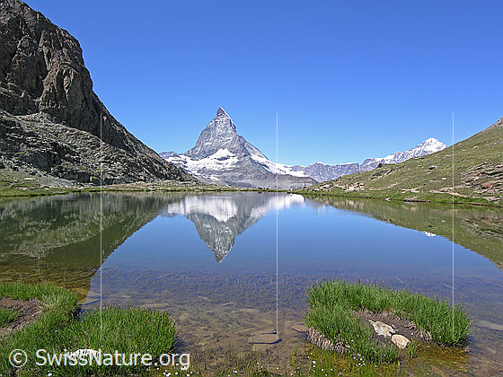 Foto: Matterhorn und Riffelsee, inkl. Spiegelung.