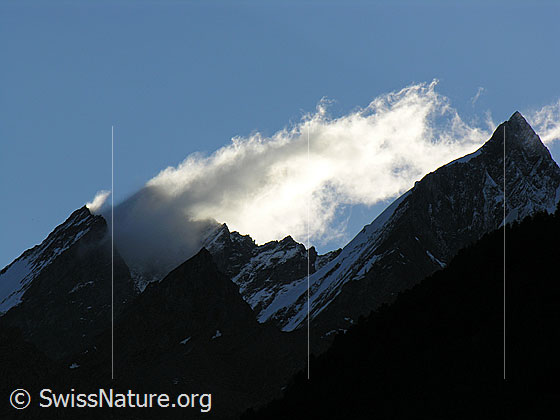 Foto: Morgenstimmung über Dom und Täschhorn.