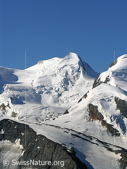 Foto: Castor und Zwillingsgletscher.