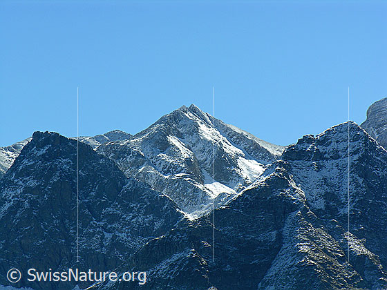 Foto: Gipfel des Meiggerhorns: Blick zu Fleschhorn, Punta Gerla und Wannihorn.