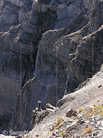 Foto: Die Felswand stürzt steil ins Gasteretal ab.