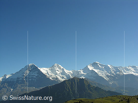 Foto: Männlichen und Hochalpen der Jungfrauregion (Eiger, Mönch, Jungfrau) .