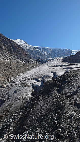 Foto: Blick über die Gletscherzunge des Steingletschers.