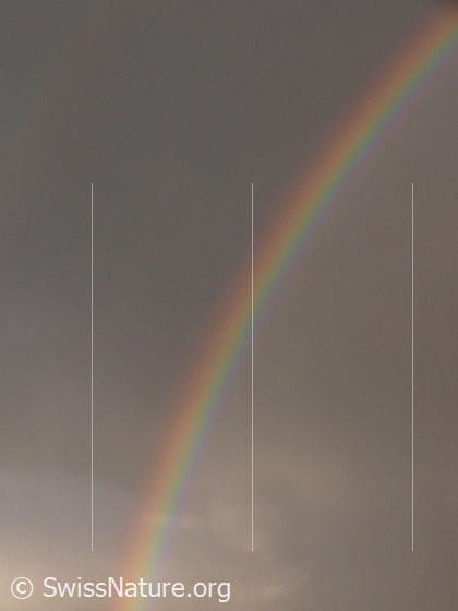 Foto: Steiler Beginn eines Regenbogens.