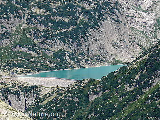 Foto: Blick vom Ausgang des Bächlitals zum Gelmersee