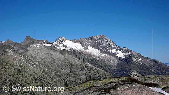 Foto: Blick in die Berglandschaft des Oberhasli mit Alplistock, Steinlauihorn und Ritzlihorn.