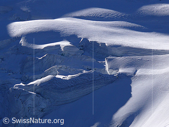 Foto: Gletscherabbruch auf dem Triftgletscher. Licht und Schatten.