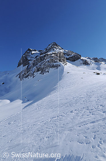 Foto: Schneefläche und Ofenhorn.