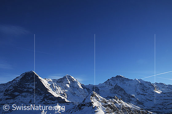 Foto: Dreigestirn Eiger, Mönch und Jungfrau.