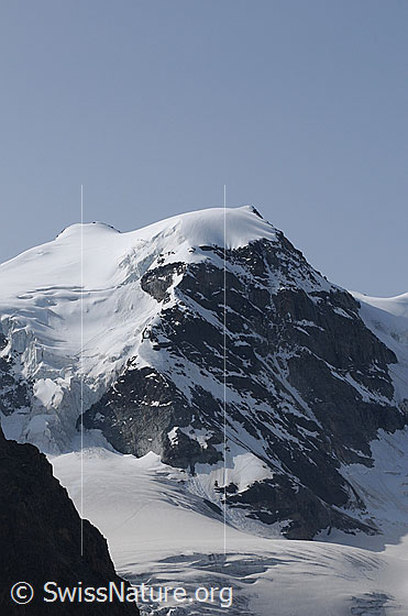 Foto: Piz Cambrena mit Westkante und Eisnase.