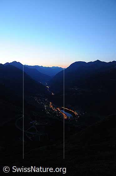 Foto: Morgenstimmung über Airolo und der Leventina.