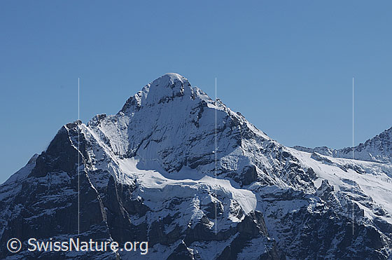 Foto: Scheideggwetterhorn, Wetterhorn und Gutzgletscher.