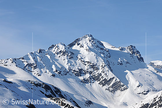 Foto: Schwarzhorn, Binntal, mit Schnee.