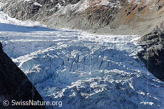 Foto: Abbruch im Turtmanngletscher.
