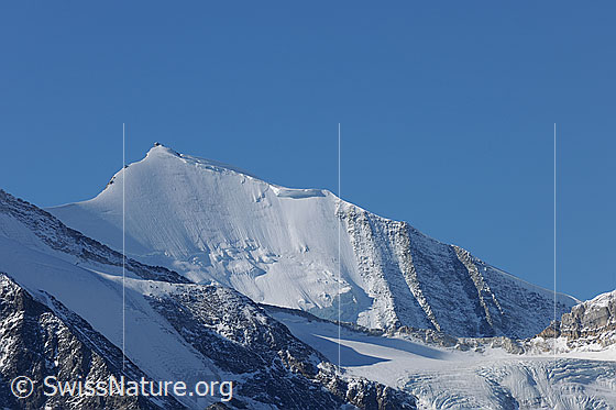 Foto: Bishorn und Bruneggjoch mit Abberggletscher im Vordergrund.