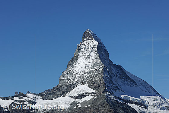 Foto: Matterhorn, Wahrzeichen der Schweiz.
Gletscher: Furgggletscher